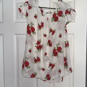 Floral Red Rose Women's Top